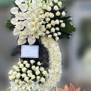 تاج گل ترحیم درباری دو طبقه ۵ گل