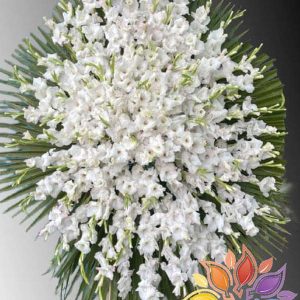 تاج گل ترحیم یک طبقه گلایل