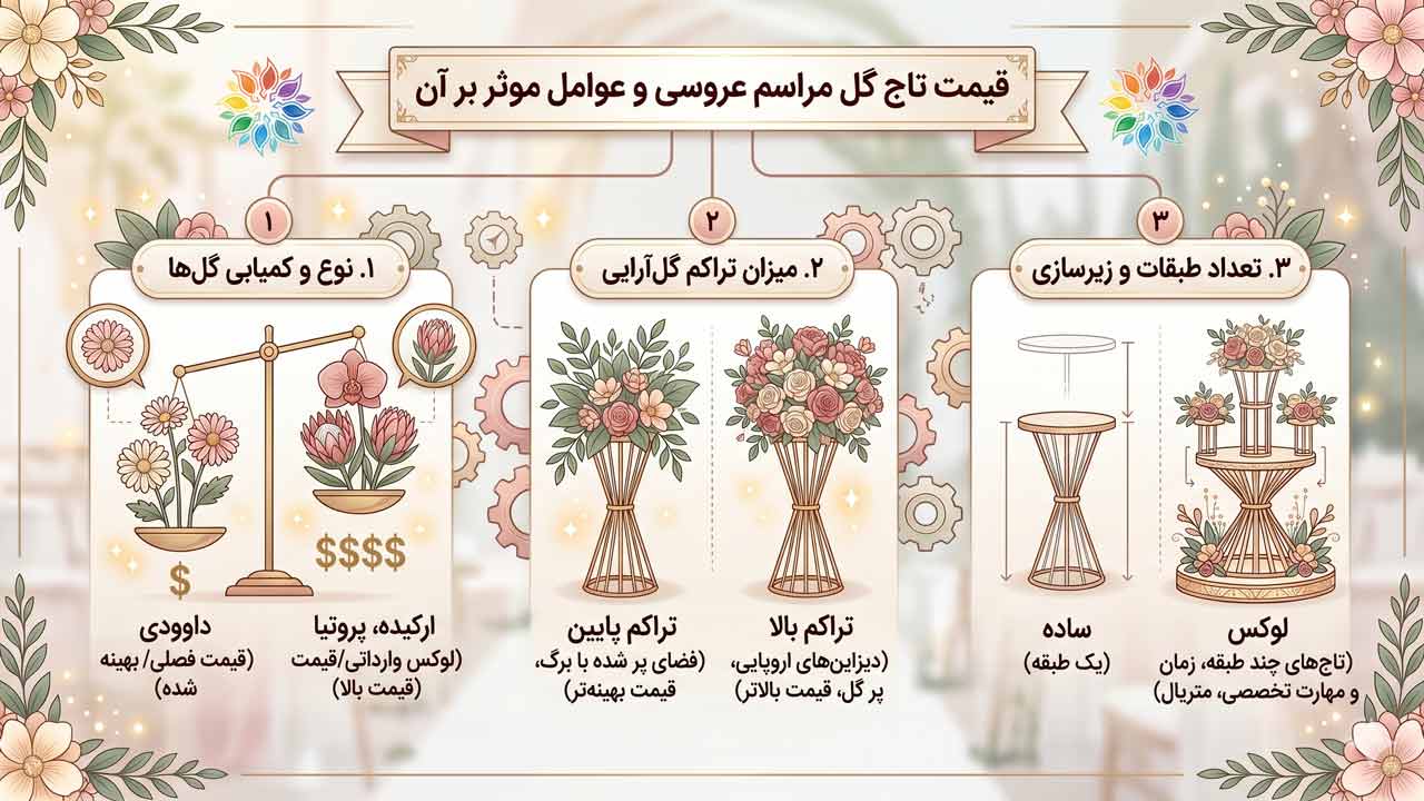 قیمت-تاج-گل-عروسی قیمت-تاج-گل-عروسی
