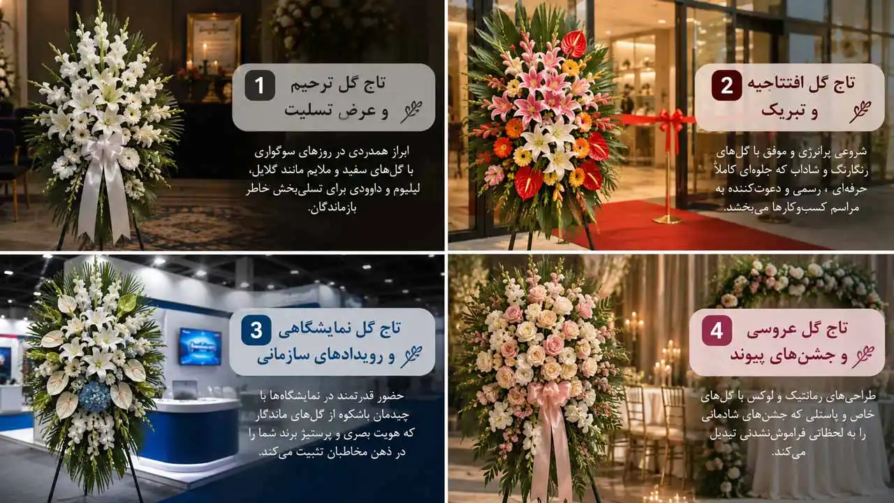 انواع مدل‌های تاج گل